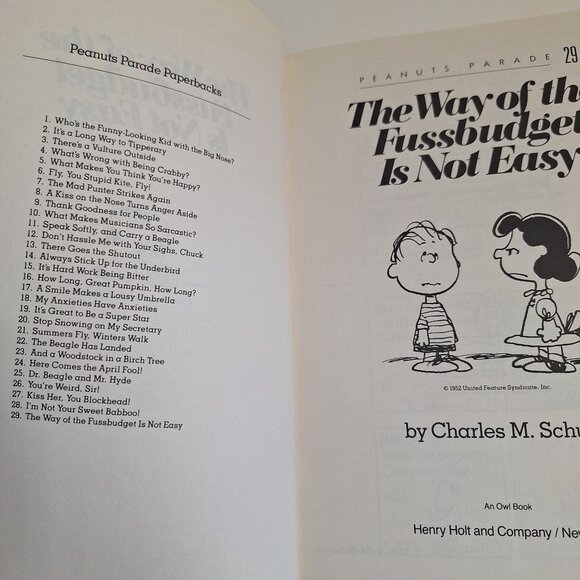 The Way Of The Fussbudget Is Not Easy Charles M. Schulz Peanuts Parade 29 1986 - Picture 4 of 9